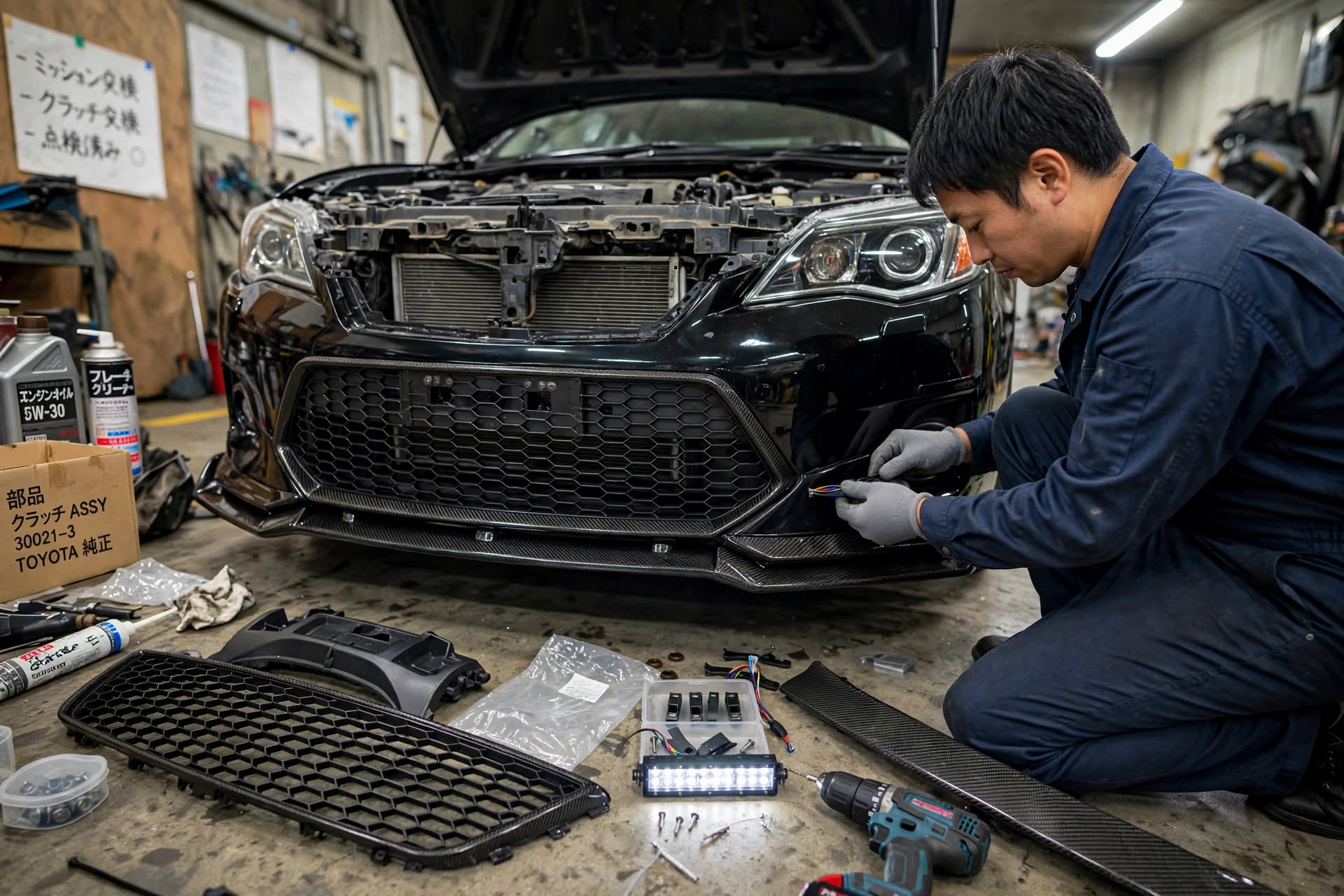 Custom body kit installation